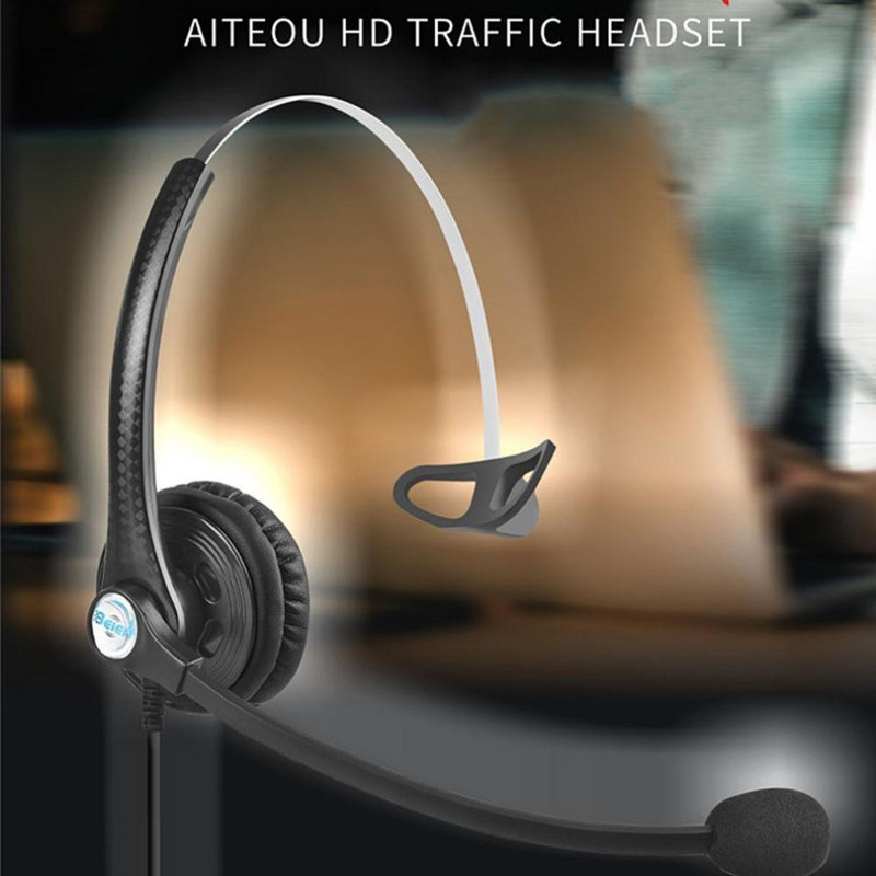 Tālruņa austiņas Zvanu centra trokšņus slāpējošas satiksmes austiņas USB porta austiņas datora klēpjdatoram