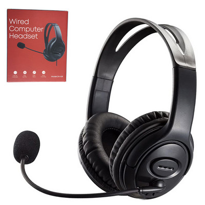 USB spēļu austiņas Regulējamas vadu datora austiņas ar mikrofonu Music Gamer austiņas klēpjdatoram Skype Office