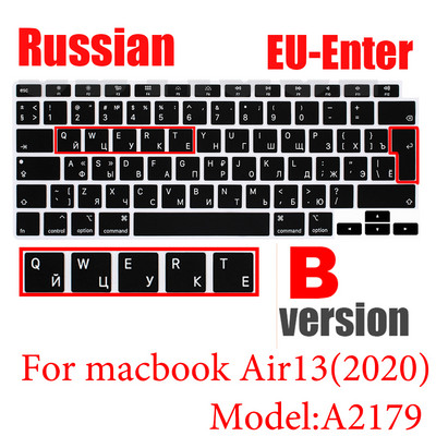 Tipkovnica ruskog prijenosnog računala za Macbook Air13 2020 Zaštitna folija za tipkovnicu 13" A2179 A2337 M1 silikonska maska za tipkovnicu