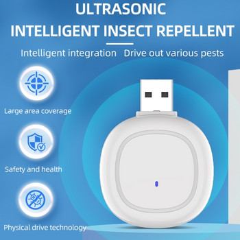 Портативен USB репелер против комари USB ултразвукови репелери за вътрешни контроли за насекоми, хлебарки, мишки паяци