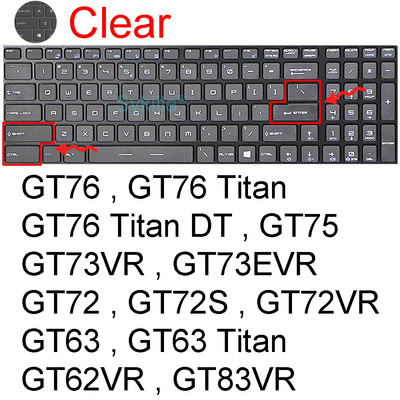 Poklopac tipkovnice za MSI GE75 Raider GE66 GE76 GE73 GE73VR GE72 GE72VR GE72MVR Dodaci za prijenosna računala Silikonska zaštitna torbica 17
