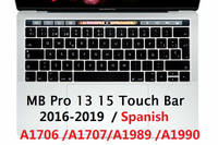 Minkštas, skirtas Macbook Pro 13 15 jutiklinė juosta 2016 2019 Ispanijos ES JAV klaviatūros dangtelis Silicio A1706 A1707 A1989 A1990 klaviatūros apsauga