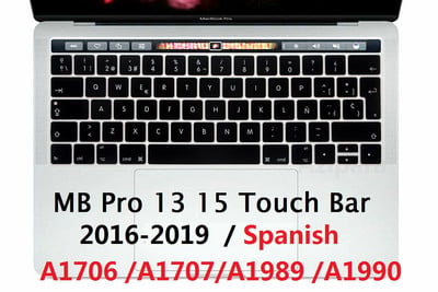 Mekana za Macbook Pro 13 15 touch bar 2016 2019 španjolski EU US tipkovnica Silicon A1706 A1707 A1989 A1990 Zaštita tipkovnice