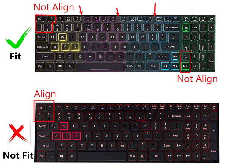 skirtas Acer Nitro 5 AN515-54 AN515-55 AN515-44 AN517-51 AN517-52 AN715-51 silikoninis nešiojamojo kompiuterio klaviatūros dangtelio odos apsauga