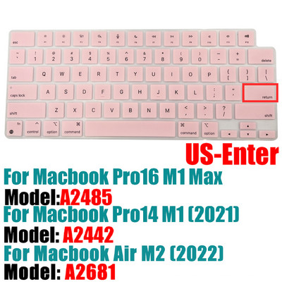 Κάλυμμα πληκτρολογίου για MacBook Pro 14 A2442 / MacBook Pro 16 A2485 2021 με Προστατευτικό πληκτρολογίου σιλικόνης M1 Chip Color Αγγλικά