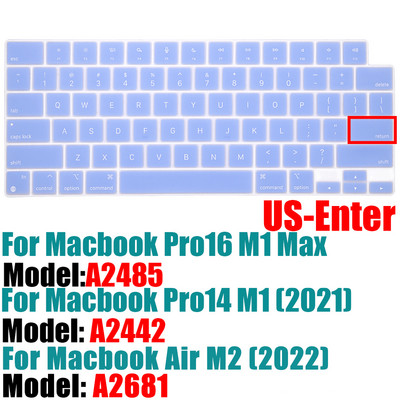 Κάλυμμα πληκτρολογίου για MacBook Pro 14 A2442 / MacBook Pro 16 A2485 2021 με Προστατευτικό πληκτρολογίου σιλικόνης M1 Chip Color Αγγλικά