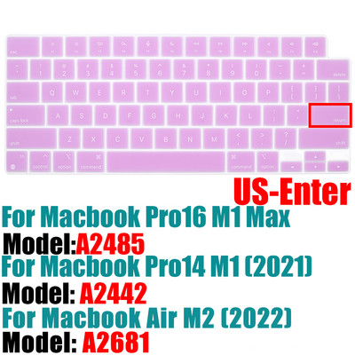 Κάλυμμα πληκτρολογίου για MacBook Pro 14 A2442 / MacBook Pro 16 A2485 2021 με Προστατευτικό πληκτρολογίου σιλικόνης M1 Chip Color Αγγλικά