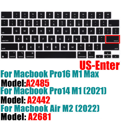 Κάλυμμα πληκτρολογίου για MacBook Pro 14 A2442 / MacBook Pro 16 A2485 2021 με Προστατευτικό πληκτρολογίου σιλικόνης M1 Chip Color Αγγλικά