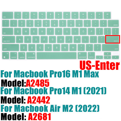 Κάλυμμα πληκτρολογίου για MacBook Pro 14 A2442 / MacBook Pro 16 A2485 2021 με Προστατευτικό πληκτρολογίου σιλικόνης M1 Chip Color Αγγλικά