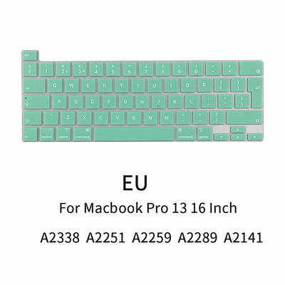 2021 m. nešiojamojo kompiuterio klaviatūros dangtelis, skirtas Macbook Pro 13 16 colių A2338 A2251 A2289 A2259 A2141 EU JAV anglų kalbos klaviatūros dangtelis silikoninė oda