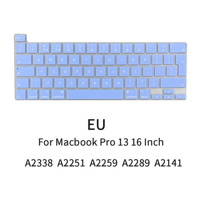 2021 m. nešiojamojo kompiuterio klaviatūros dangtelis, skirtas Macbook Pro 13 16 colių A2338 A2251 A2289 A2259 A2141 EU JAV anglų kalbos klaviatūros dangtelis silikoninė oda