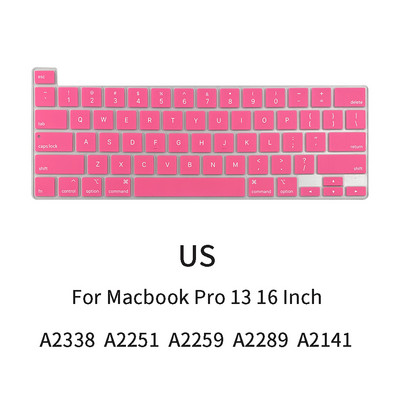 2021 m. nešiojamojo kompiuterio klaviatūros dangtelis, skirtas Macbook Pro 13 16 colių A2338 A2251 A2289 A2259 A2141 EU JAV anglų kalbos klaviatūros dangtelis silikoninė oda