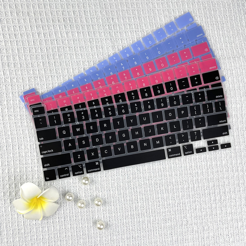 2021 m. nešiojamojo kompiuterio klaviatūros dangtelis, skirtas Macbook Pro 13 16 colių A2338 A2251 A2289 A2259 A2141 EU JAV anglų kalbos klaviatūros dangtelis silikoninė oda