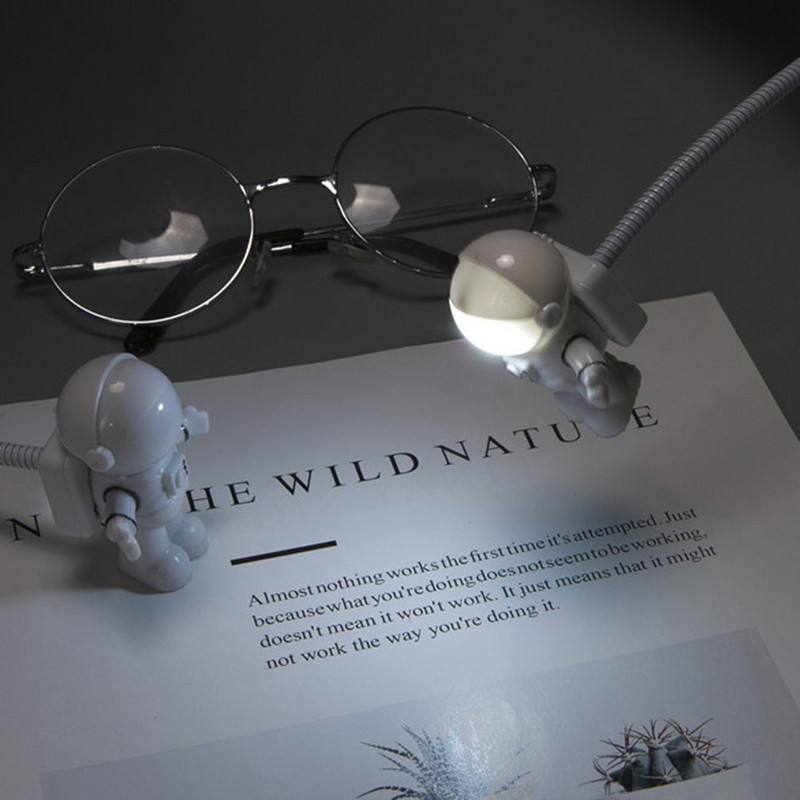 Prijenosna LED za čitanje USB štedna žarulja za prijenosno računalo Mobilna strujna lampa za hitne slučajeve USB Astronaut LED noćno svjetlo