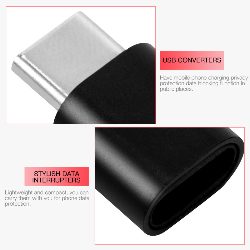 1 db C típusú USB adatblokkoló adatvédő Biztonságos adatblokkoló telefon adatblokkoló hordozható USB-adapter