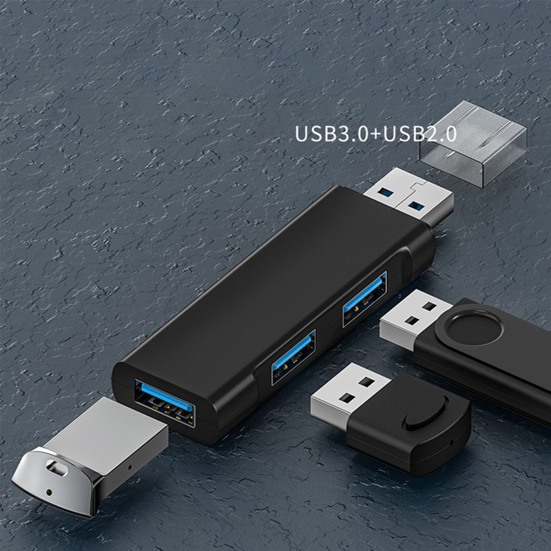 3 v 1 USB 3.0 Hub USB 2.0 Splitter pre notebook, adaptér pre PC, nabíjanie cez USB