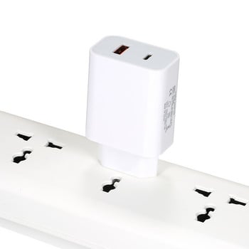 Φορητή κεφαλή φόρτισης 18W Fast Charger Type-C+USB με θύρες PD+QC3.0 Ευρεία συμβατότητα πολλαπλής προστασίας