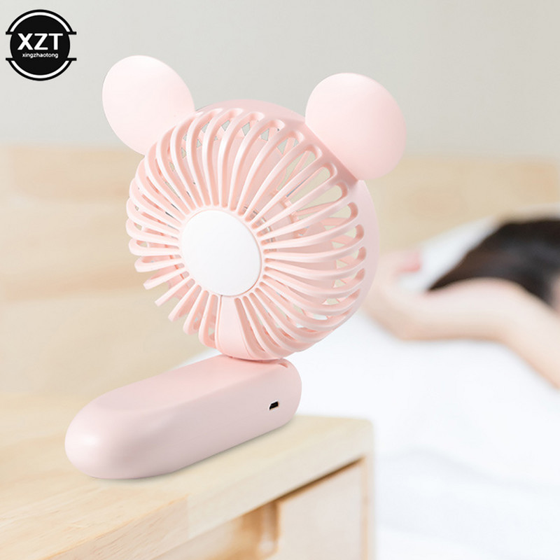 Új USB mini aranyos rajzfilm összecsukható ventilátorok szélerőmű kézi hordozható ventilátorok kényelmes otthoni irodai kollégium kültéri ventilátor kellék