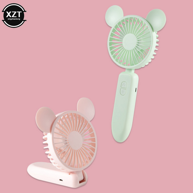 Új USB mini aranyos rajzfilm összecsukható ventilátorok szélerőmű kézi hordozható ventilátorok kényelmes otthoni irodai kollégium kültéri ventilátor kellék