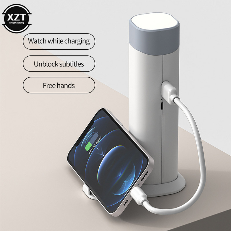 3 u 1 višenamjenska teleskopska stolna svjetiljka s postoljem za mobilni telefon Power Bank za studijski poslovni ured