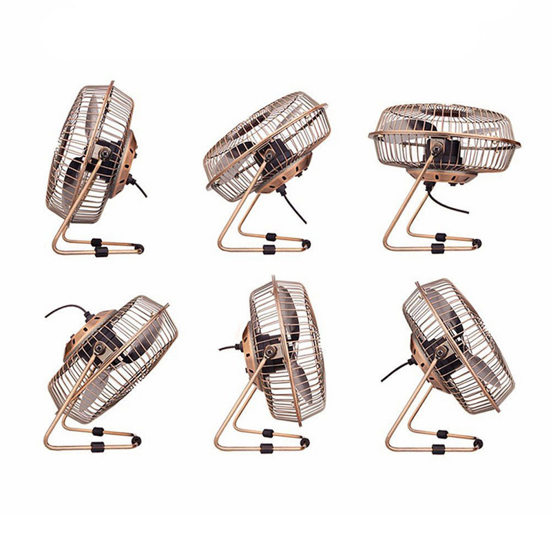 6 USB stalinis ventiliatorius bronzinis mini nešiojamas didelio greičio mini stalinis ventiliatorius, skirtas turistiniam biurui
