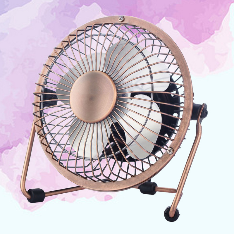 6 USB stalinis ventiliatorius bronzinis mini nešiojamas didelio greičio mini stalinis ventiliatorius, skirtas turistiniam biurui