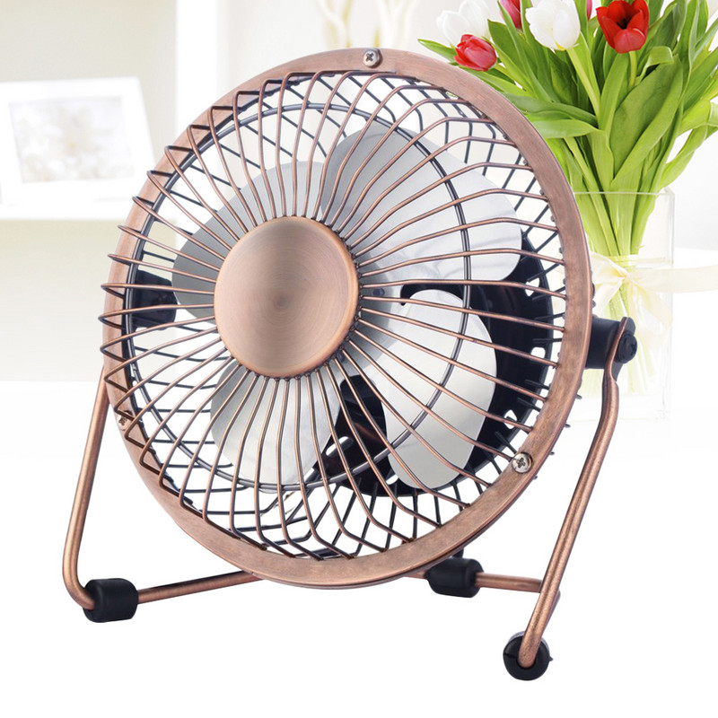 6 USB stalinis ventiliatorius bronzinis mini nešiojamas didelio greičio mini stalinis ventiliatorius, skirtas turistiniam biurui