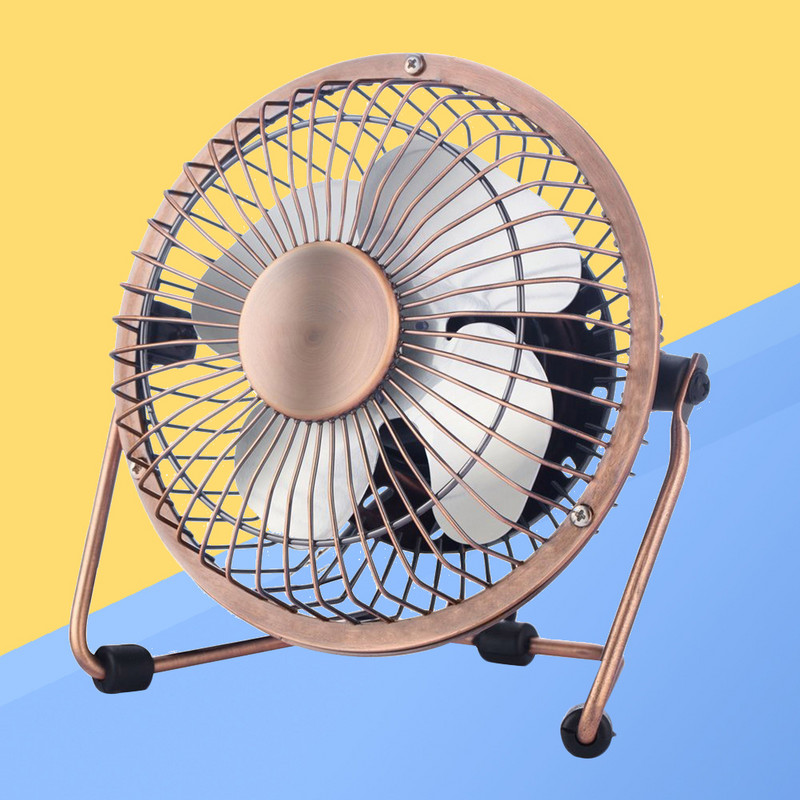 6 USB stalinis ventiliatorius bronzinis mini nešiojamas didelio greičio mini stalinis ventiliatorius, skirtas turistiniam biurui
