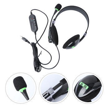 Ακουστικά τηλεφωνικού κέντρου Ενσύρματα ακουστικά gaming Μικρόφωνο Laptop καλώδιο USB Ακουστικά γραφείου Εξυπηρέτηση πελατών Business