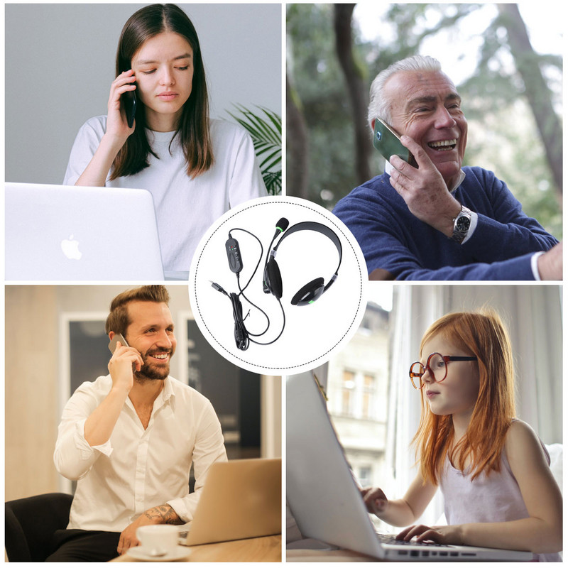 Slušalice za pozivni centar Žičane slušalice Mikrofon za igre Prijenosno računalo USB kabel Slušalice Ured Služba za korisnike Posao