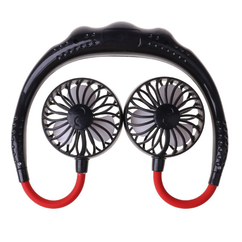 Καλοκαίρι 2019 Hands-free Lazy Neck Band Επαναφορτιζόμενη USB Επαναφορτιζόμενη Μίνι Αεροψύκτης με διπλό ανεμιστήρα Φορητό 3 ταχύτητες μεγάλο B2RC