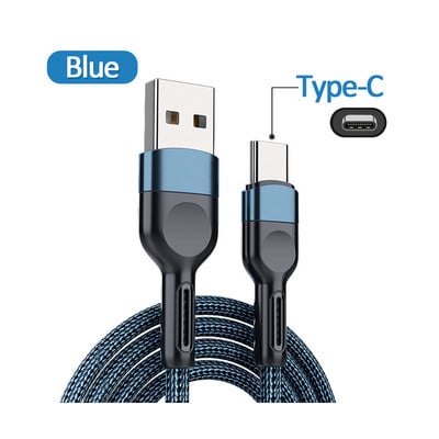 5A USB-tüüpi C-kaabli juhe nutika mobiiltelefoni jaoks Kiirlaadimine USB-C-kaabel C-tüüpi laadija Mikro-USB-kaablid 1M