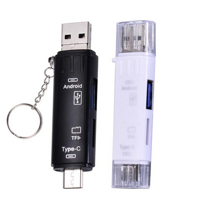 5 viename C tipo kortelių skaitytuvas OTGUSB atminties kortelių skaitytuvas USB TF atminties kortelių skaitytuvas, skirtas kompiuterio nešiojamojo kompiuterio telefono priedams