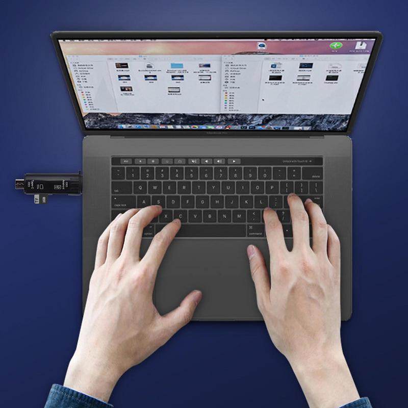 5 viename C tipo kortelių skaitytuvas OTGUSB atminties kortelių skaitytuvas USB TF atminties kortelių skaitytuvas, skirtas kompiuterio nešiojamojo kompiuterio telefono priedams