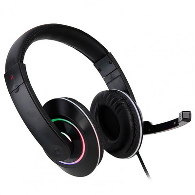 SY722 vadu austiņas augstas precizitātes trokšņu samazināšana ar vēsu RGB gaismu 3,5 mm stereo spēļu austiņas datoru klēpjdatora piederumiem