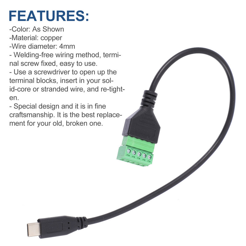 Type-C USB utikač 5-pinski adapter PC produžni kabeli Dio računala Računalni pribor Računalni adapter