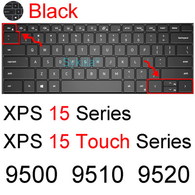 Billentyűzet burkolat Dell XPS 15 9500 9510 9520 7590 9550 9560 9570 9575 9650 Érintésvédő bőrtok Tartozékok Szilikon 15.6