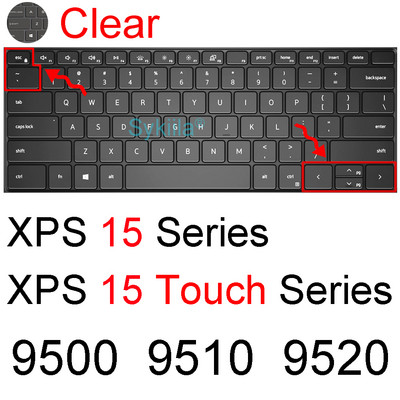 Billentyűzet burkolat Dell XPS 15 9500 9510 9520 7590 9550 9560 9570 9575 9650 Érintésvédő bőrtok Tartozékok Szilikon 15.6