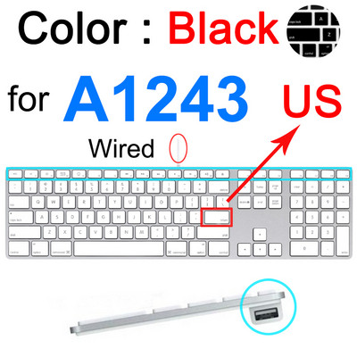 Klaviatūros dangtelis, skirtas iMac Wireless Bluetooth Magic, skirtas Apple A1644 A1314 A1843 A1243 G6 skaitmeninė klaviatūra Skaidri EU US Protector Skin