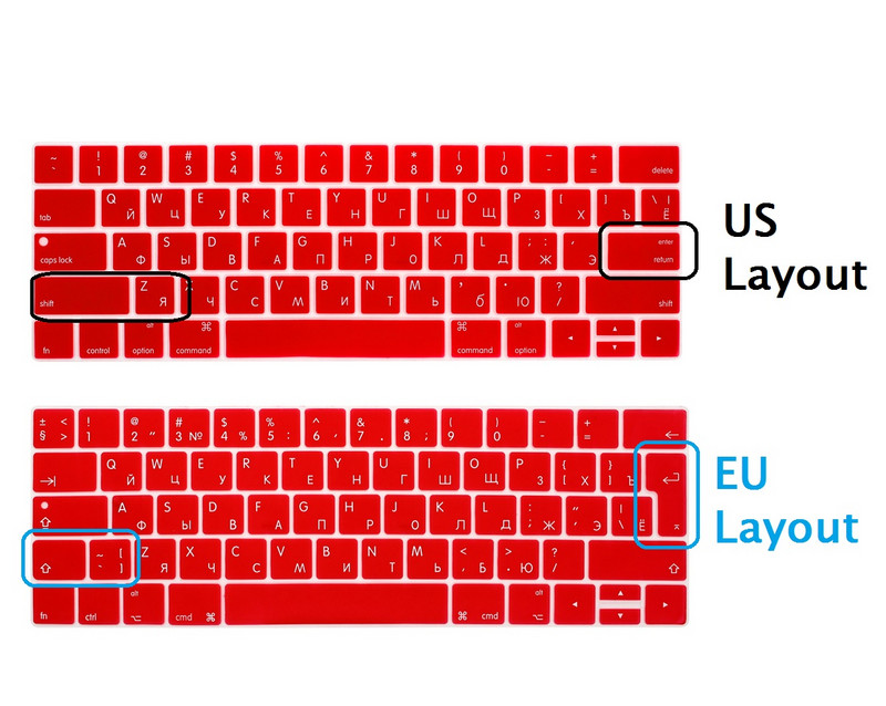 Soft za Macbook Pro 13 15 2016 2018 Touch Bar EU US Russian A1706 A1708 A1989 A1707 A1990 Poklopac tipkovnice Silicon Keyboard Skin