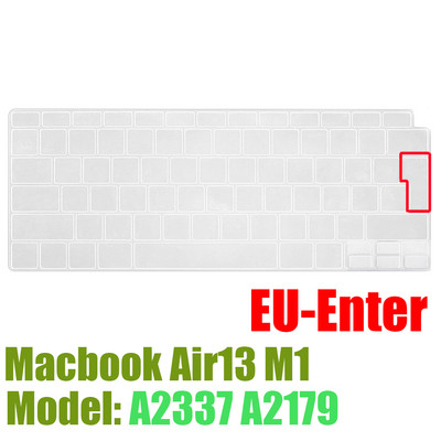 Nešiojamojo kompiuterio klaviatūros plėvelė skirta Macbook Air13 M1 lustui A2337 apsauginis dangtelis silikoninis minkštos spalvos klaviatūros dangtelis Angliškas išdėstymas 2020 Nauja