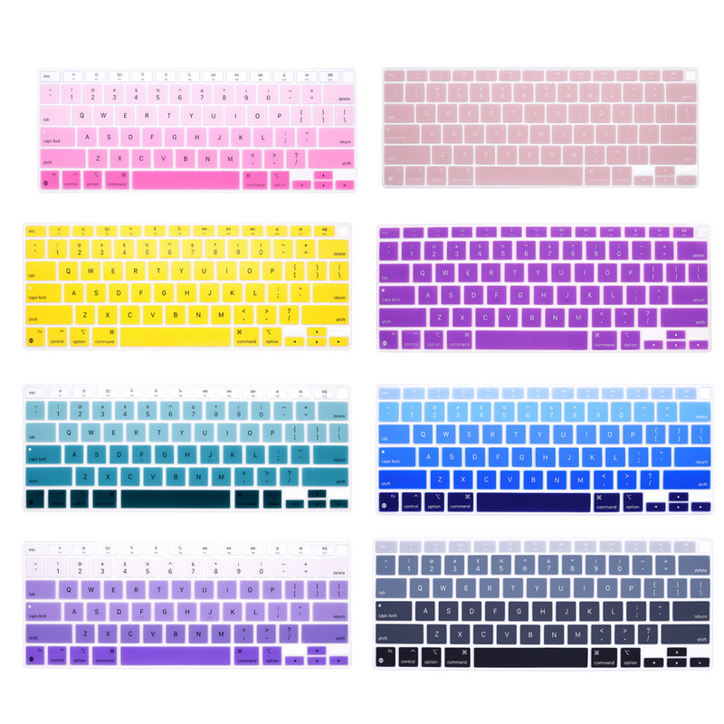 Nešiojamojo kompiuterio klaviatūros plėvelė skirta Macbook Air13 M1 lustui A2337 apsauginis dangtelis silikoninis minkštos spalvos klaviatūros dangtelis Angliškas išdėstymas 2020 Nauja