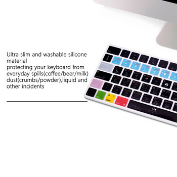 HRH Shortcut Hotkey Silicone Keyboard Cover Skin For Apple iMac Wireless Magic Keyboard 2nd Gen MLA22LL/A Model A1644 EU Layout