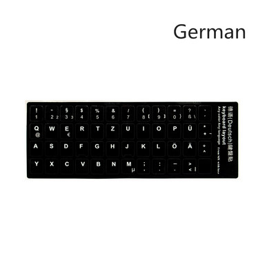 Klaviatūros lipdukas Abėcėlės išdėstymas PVC Kepcaps lipdukas arabų vokiečių rusų prancūzų korėjiečių japonų ispanų italų nešiojamam kompiuteriui