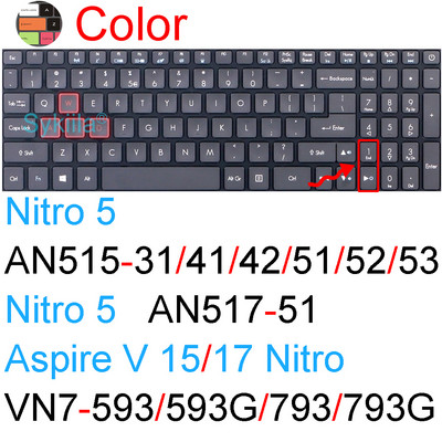 Poklopac tipkovnice za Acer Nitro 5 Spin 7 AN515 AN517 AN715 51 52 53 54 55 56 57 V 15 17 VN7 Dodatak za silikonsku zaštitnu masku