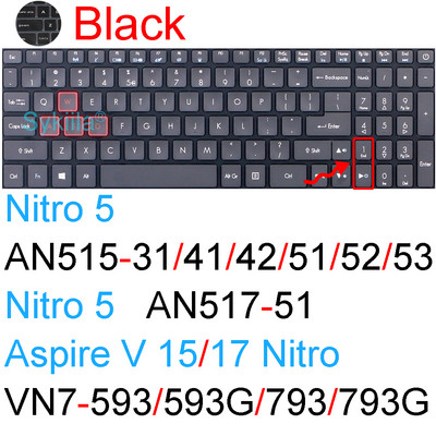 Poklopac tipkovnice za Acer Nitro 5 Spin 7 AN515 AN517 AN715 51 52 53 54 55 56 57 V 15 17 VN7 Dodatak za silikonsku zaštitnu masku