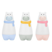 3 spalvų mielas meškiuko silikoninis naktinis žibintas USB įkraunamas šviesos spalvas keičiantis meškos atmosferos apšvietimas, skirtas kūdikio dušui 45BA