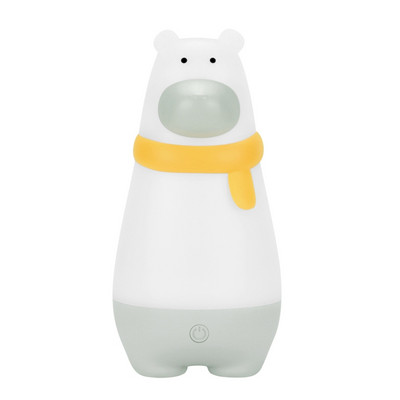 3 spalvų mielas meškiuko silikoninis naktinis žibintas USB įkraunamas šviesos spalvas keičiantis meškos atmosferos apšvietimas, skirtas kūdikio dušui 45BA