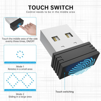 Μη ανιχνεύσιμη θύρα USB Mouse Jiggler Mouse Mover για υπολογιστή, χωρίς πρόγραμμα οδήγησης με διακόπτη, προσομοίωση κίνησης ποντικιού 45BA