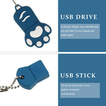 Flash Drive Thumb USB Memory Stick Disk Cat Paw Στυλό κινουμένων σχεδίων Τηλέφωνο Φωτογραφικές μονάδες Φορητός υπολογιστής